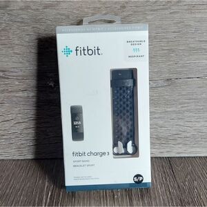 Fitbit Charge 3, Sport Band,Sport Bracelet  Black, Small, Breathable Design